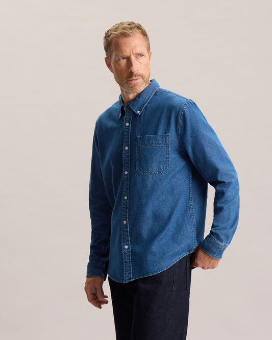 DENIM BUTTON DOWN SHIRT