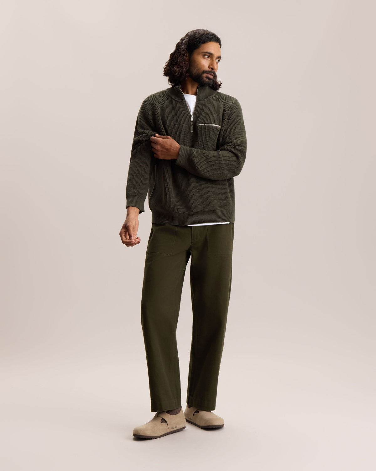 ESSENTIAL QUARTER-ZIP SWEATER