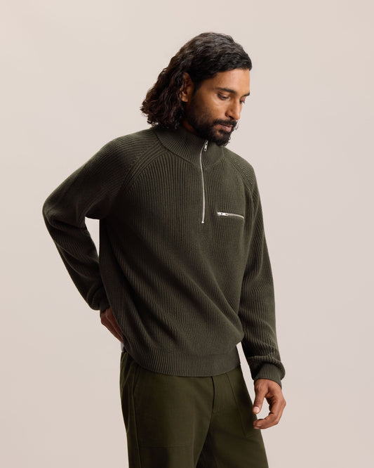 ESSENTIAL QUARTER-ZIP SWEATER