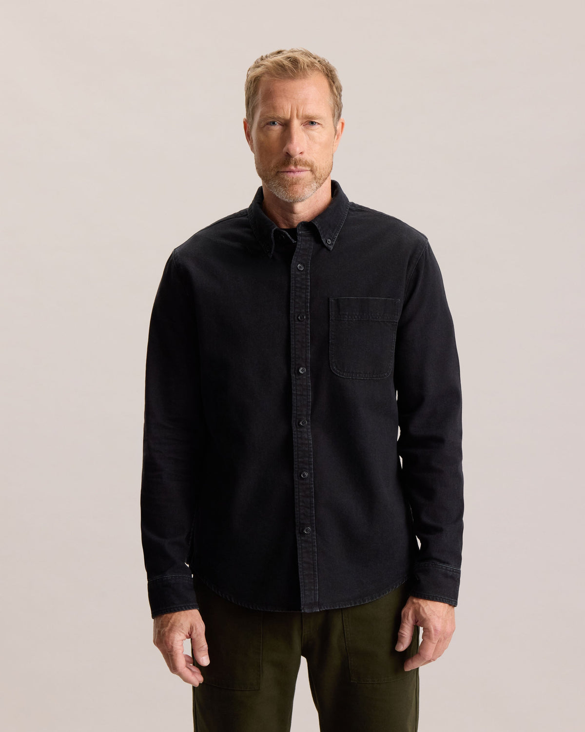 DENIM BUTTON DOWN SHIRT