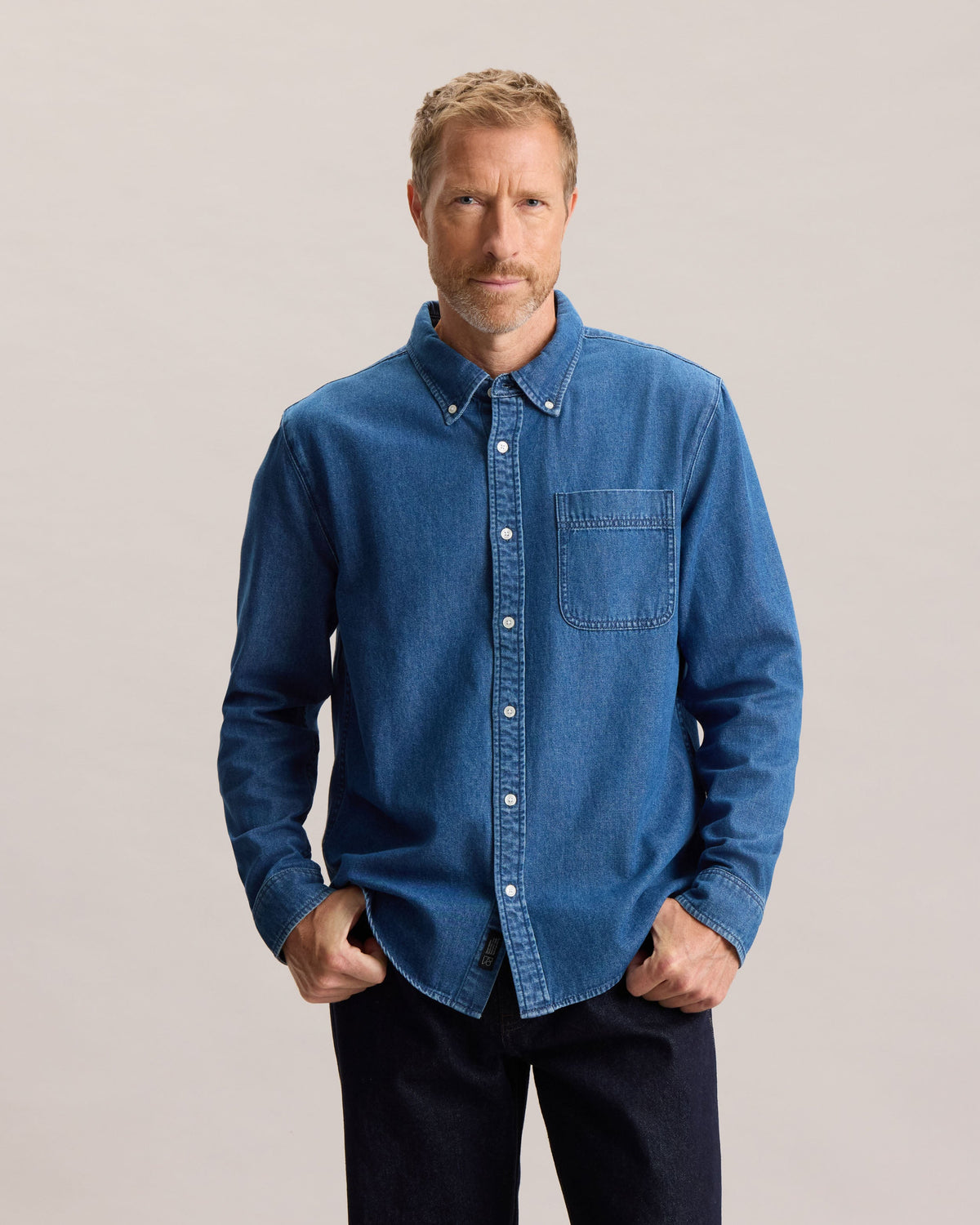 DENIM BUTTON DOWN SHIRT