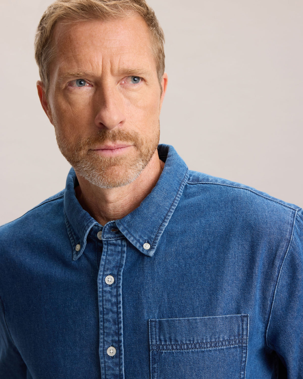 DENIM BUTTON DOWN SHIRT