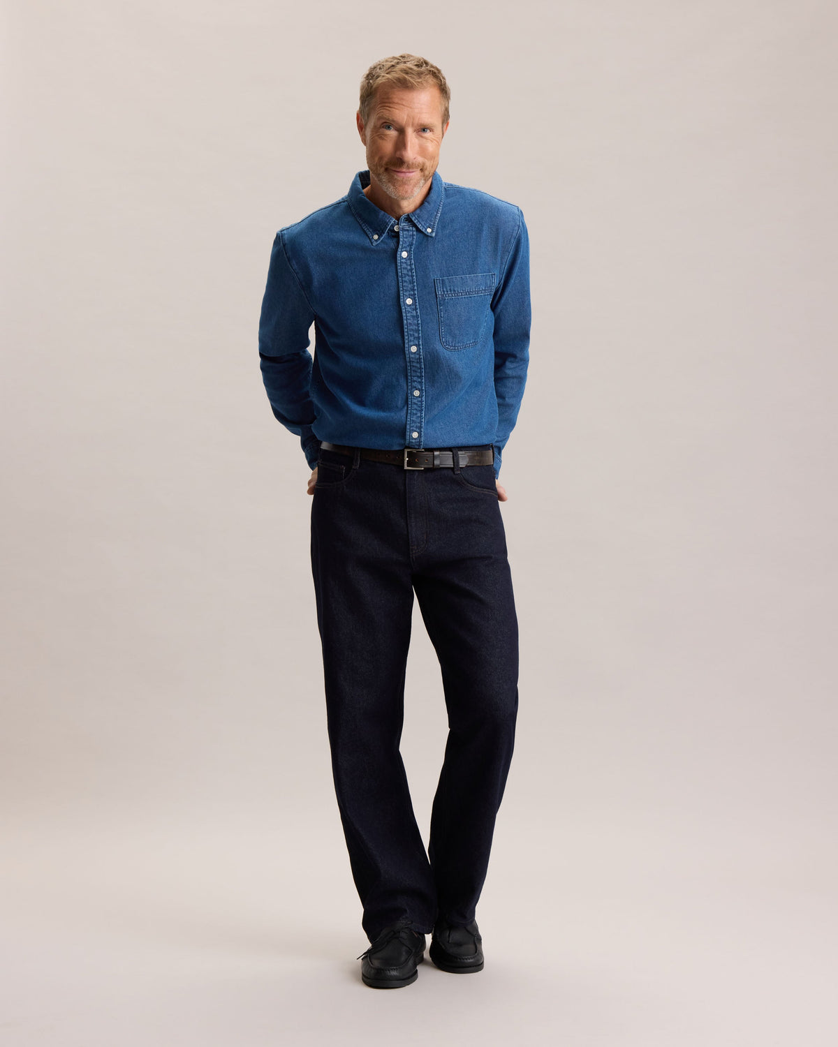 DENIM BUTTON DOWN SHIRT
